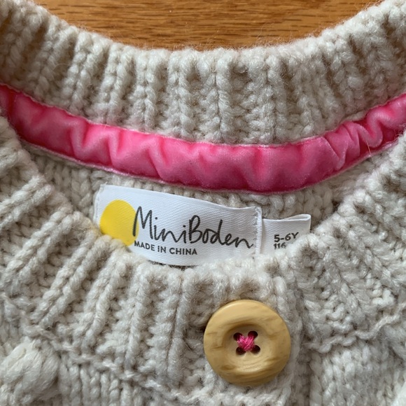 Mini Boden Wool Blend Cable Cardigan - Picture 2 of 3